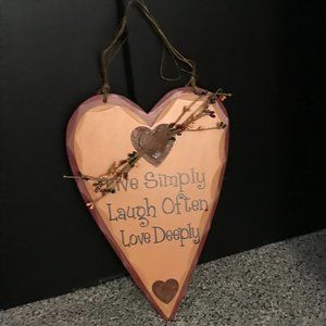 Primitive Style Wooden Heart Cutout Wall Decor